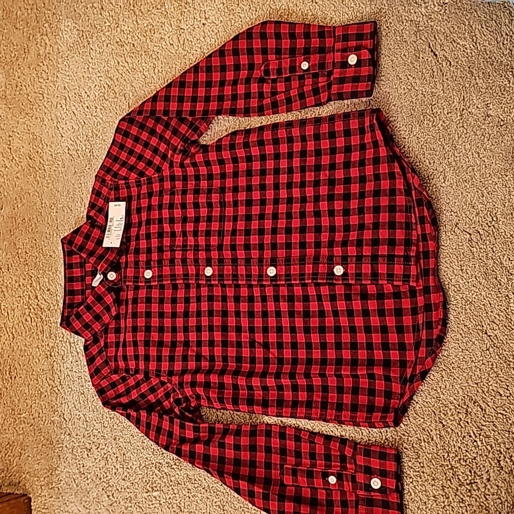 NWT Boy's Children Place Long Sleeve Button Down 100% Cotton 5/6
